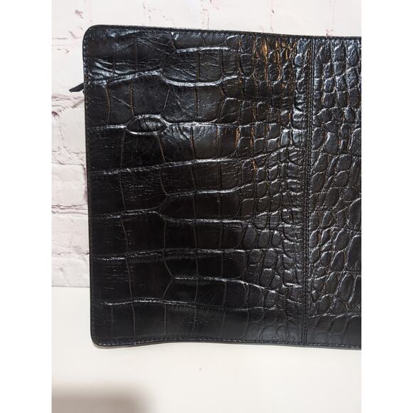 VAGABOND SHOEMAKERS Black Croc Embossed Leather Clutch Pouch Attache EUC - Picture 5 of 14